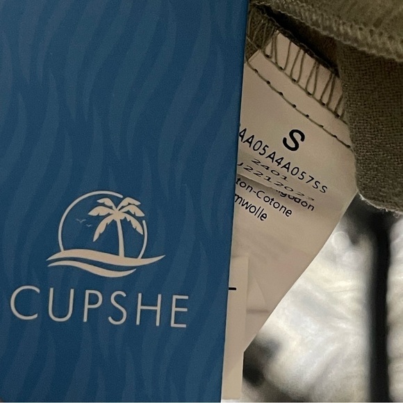 CUPSHE Mini Dress Button Short Sleeve Ruffled A Line Casual Short Summer Dress - Picture 5 of 6